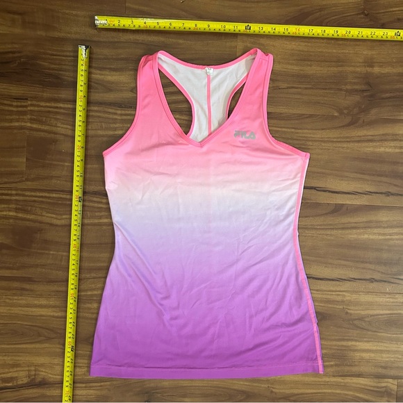 Fila Tops - Fila Purple Pink and White Sleeveless Ombre Racerback Tank Top